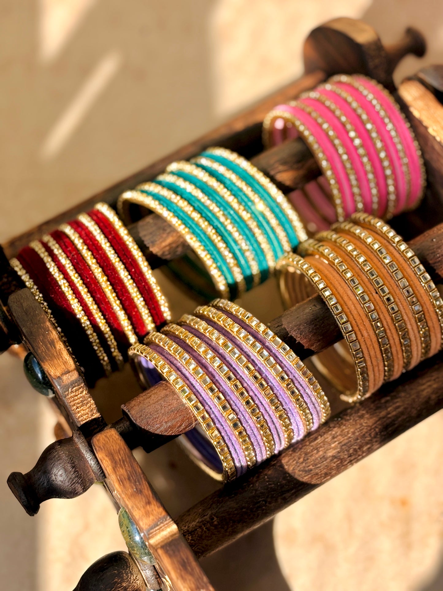 Box of Five Velvet Bangles Sets