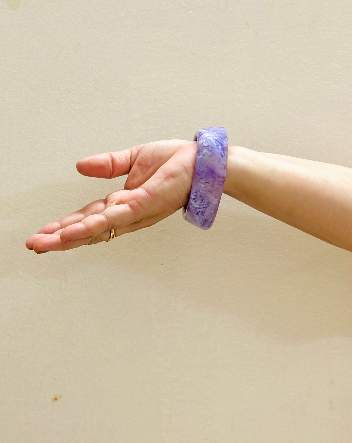 Lavender Swirl Resin Bangle