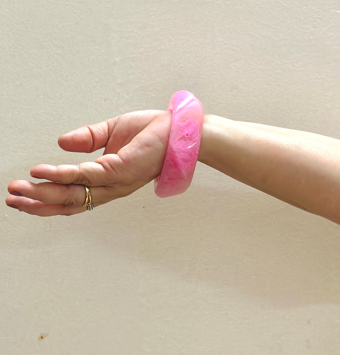 Soft Pink Resin Bangle