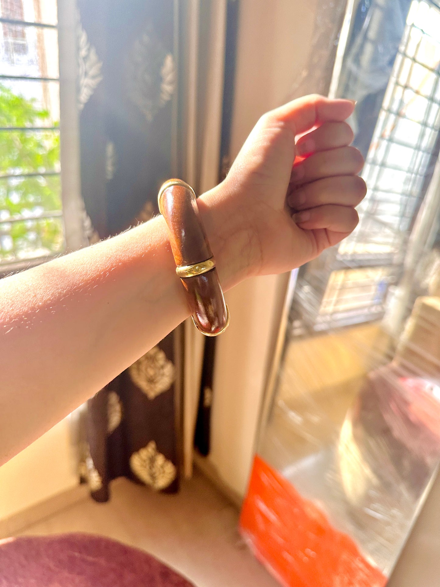 Rustic Charm Wooden Bangle