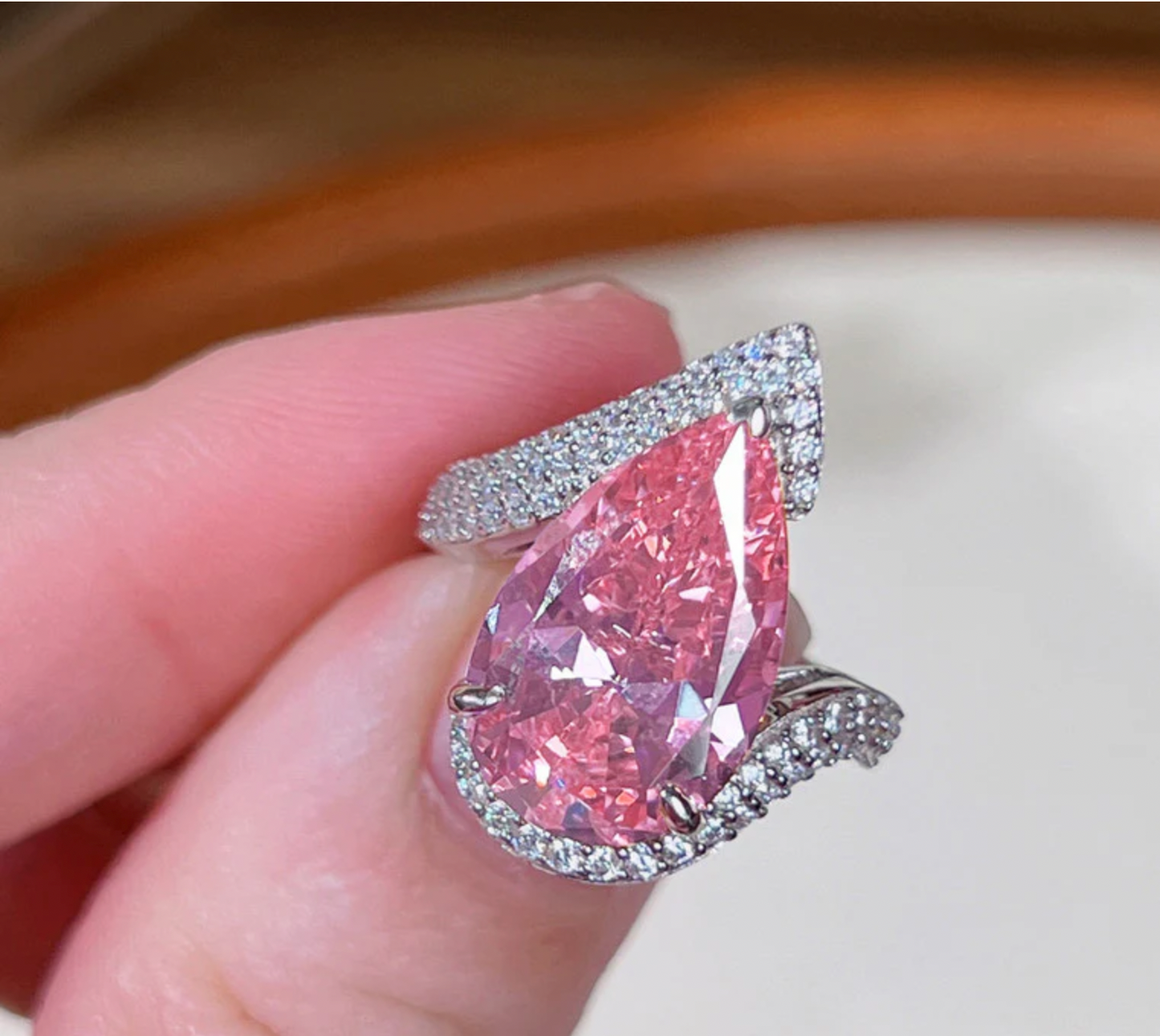 The Pink Diamond Rings - Silver Plated Anti Tarnish Ring