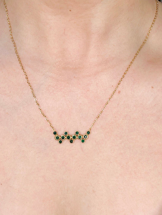Emerald Effect  - Gold Plated Necklace