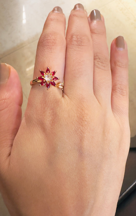 Adjustable Rotating Rudra Ring (Gold Plated)