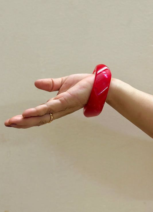 Fiery Red Resin Bangle