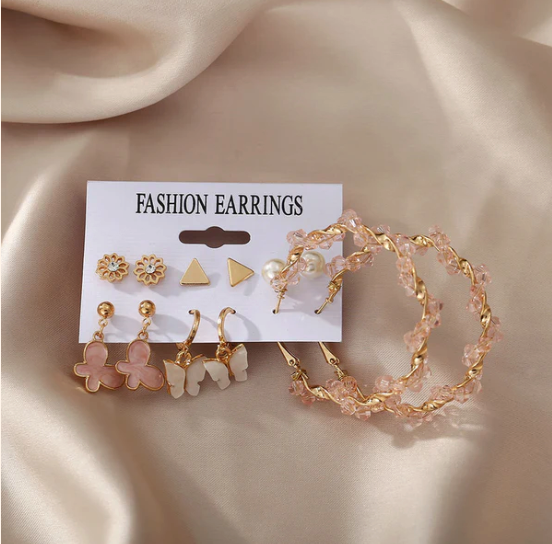 Aether Bands - Pink Gold Plated Earrings Combo