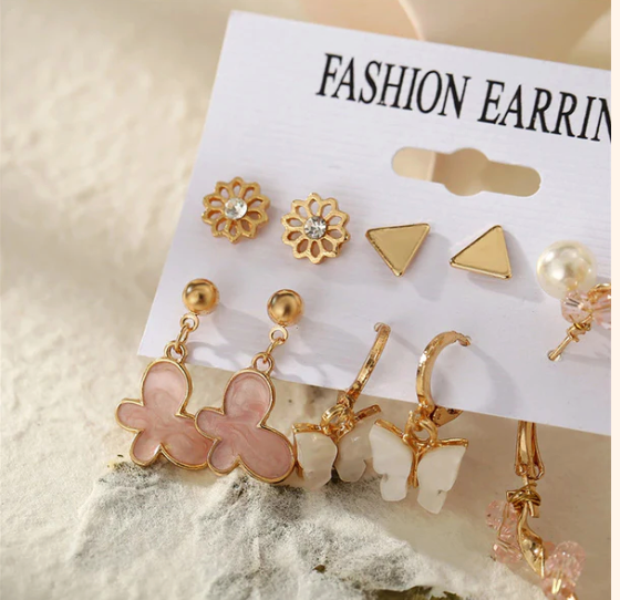 Aether Bands - Pink Gold Plated Earrings Combo