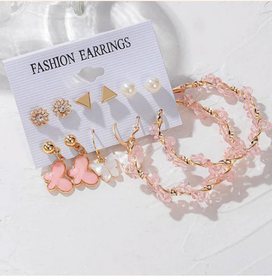 Aether Bands - Pink Gold Plated Earrings Combo