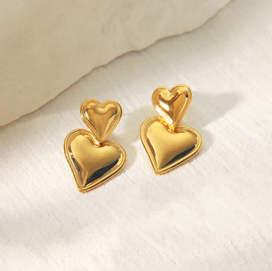 The Gold Hearts - Gold Plated Anti Tarnish Earrings