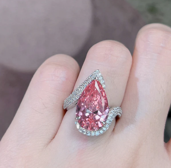 The Pink Diamond Rings - Silver Plated Anti Tarnish Ring