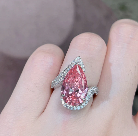 The Pink Diamond Rings - Silver Plated Anti Tarnish Ring