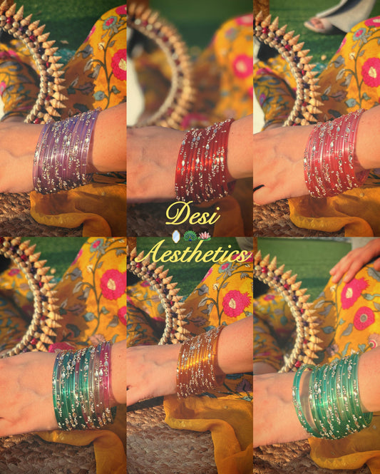 Glass Bangles Box of Six