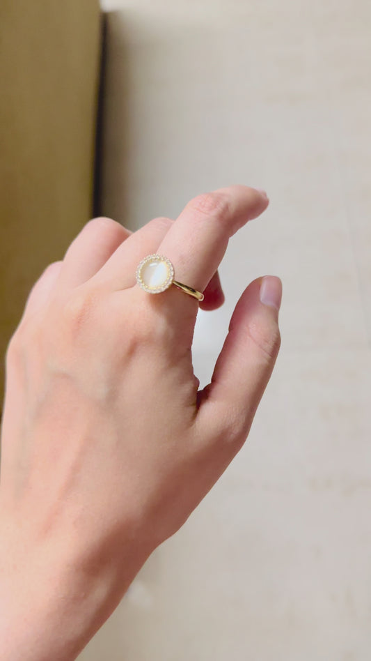 Adjustable Rotating Moon Ring (Gold Plated)